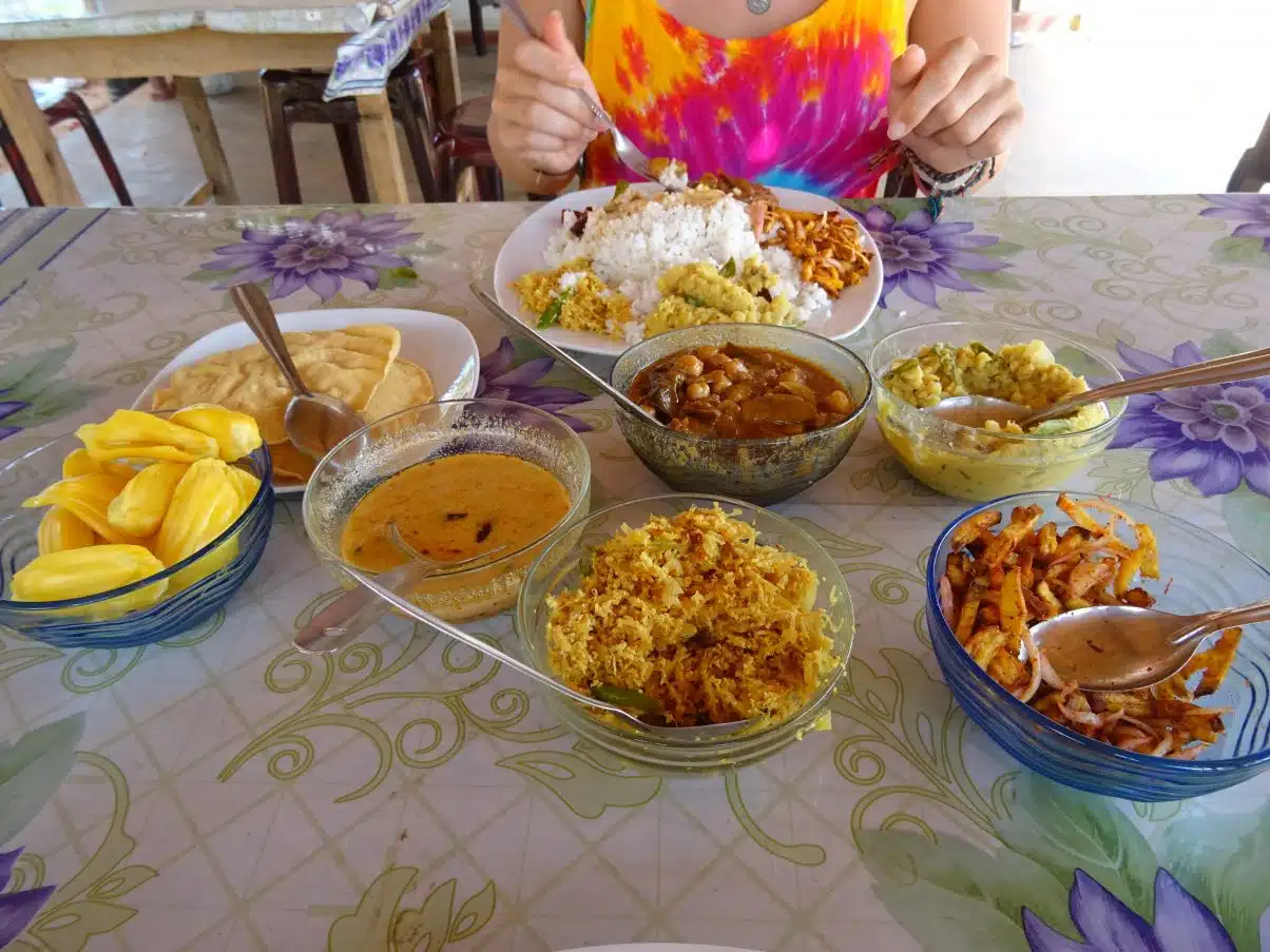 Delicious vegan curry in Sri Lanka