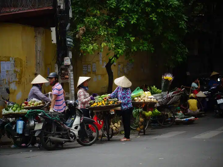 Traditional bicycle food sellers in Hanoi