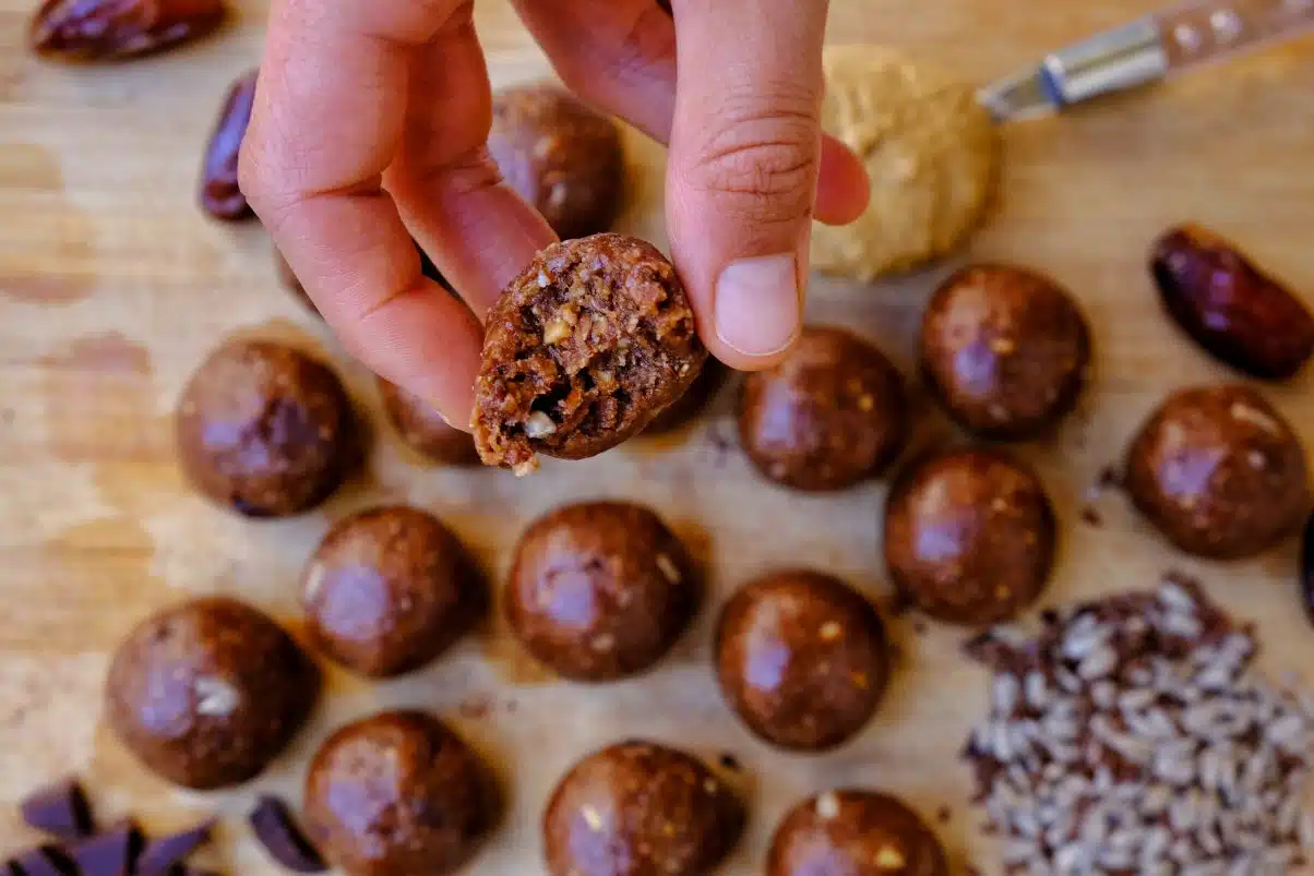 Close up of Vegan Energy Balls