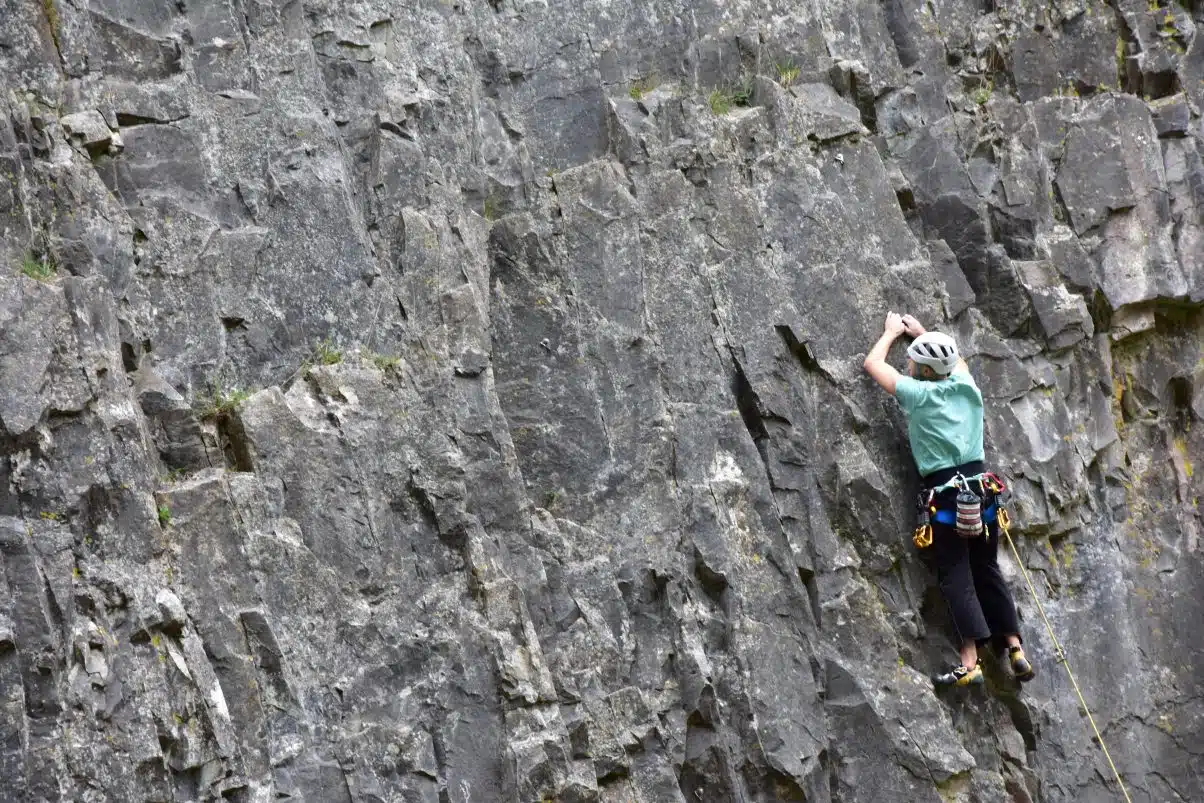 Man rock climbing