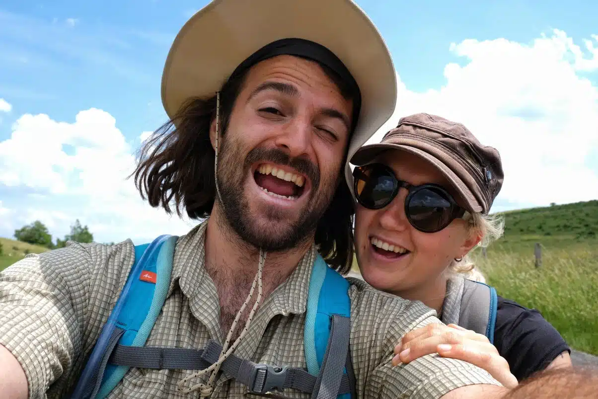 Two vegan hikers