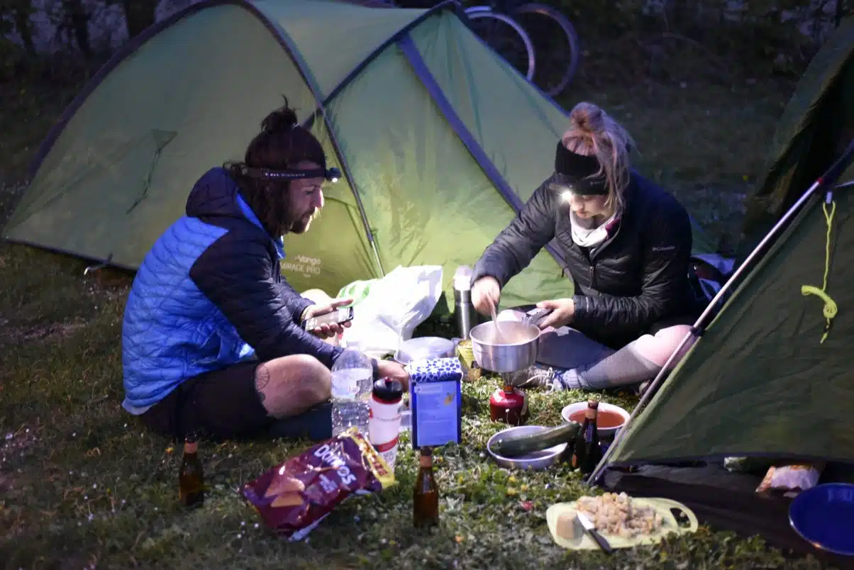 Couple on camping trip