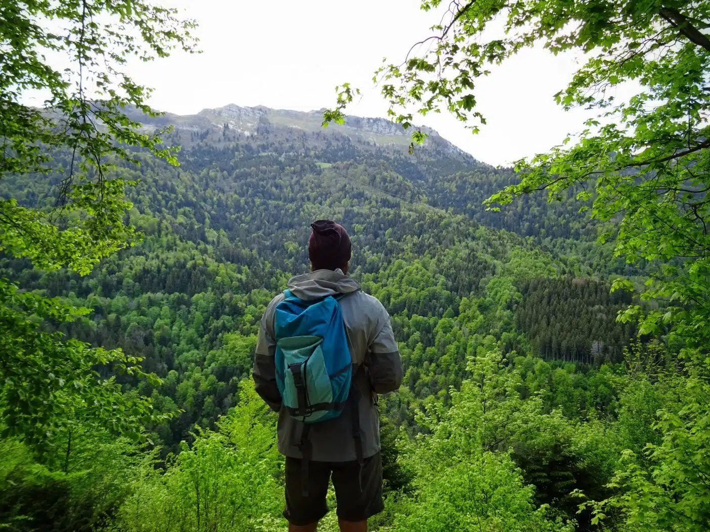 Man hiking in the outdoors