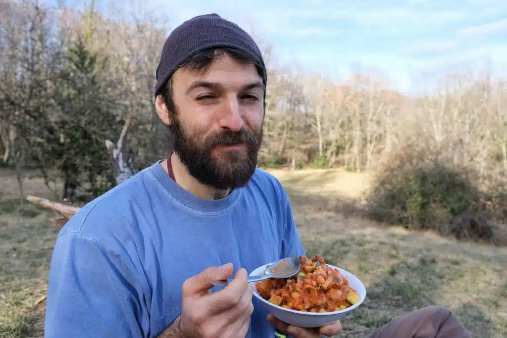 vegetarian wild camping food