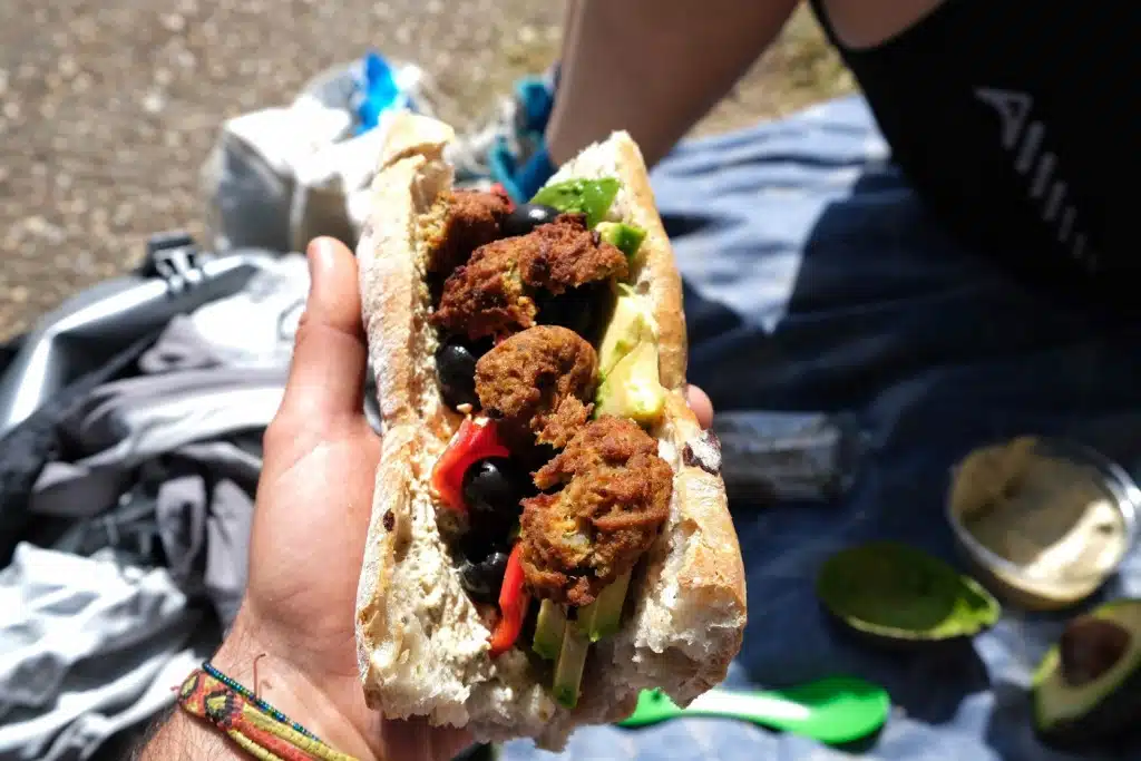 vegetarian wild camping food