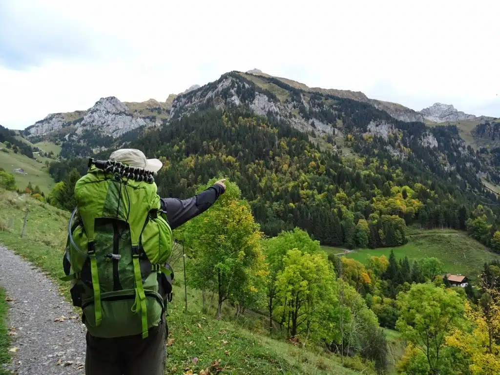 Man camping on a backpacking trip