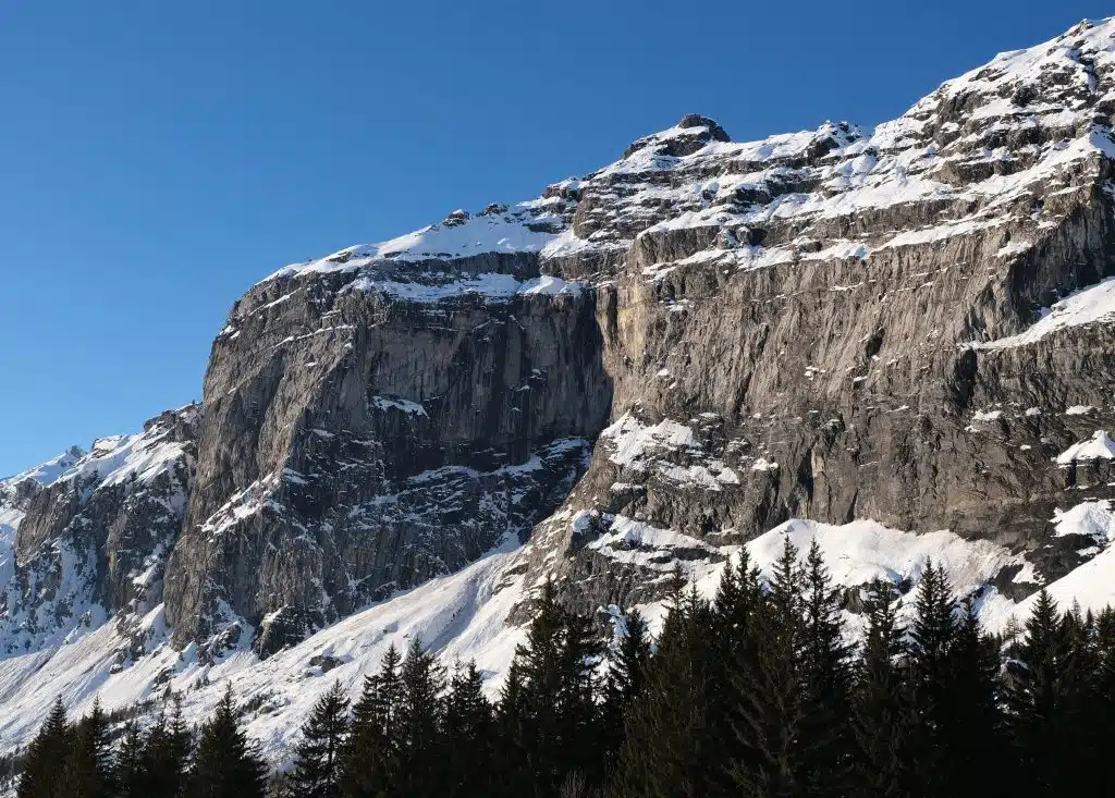 A snowy mountain in the French Alps