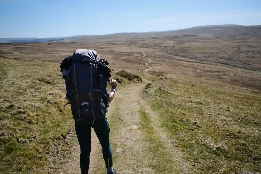 girl on UK hiking trail