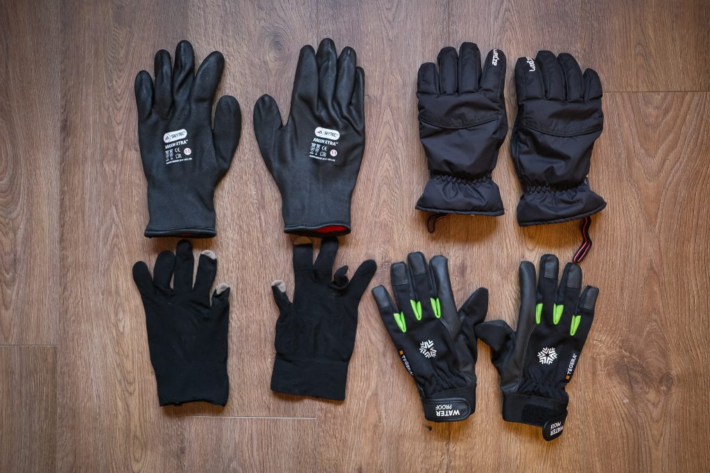 Selection of vegan gloves