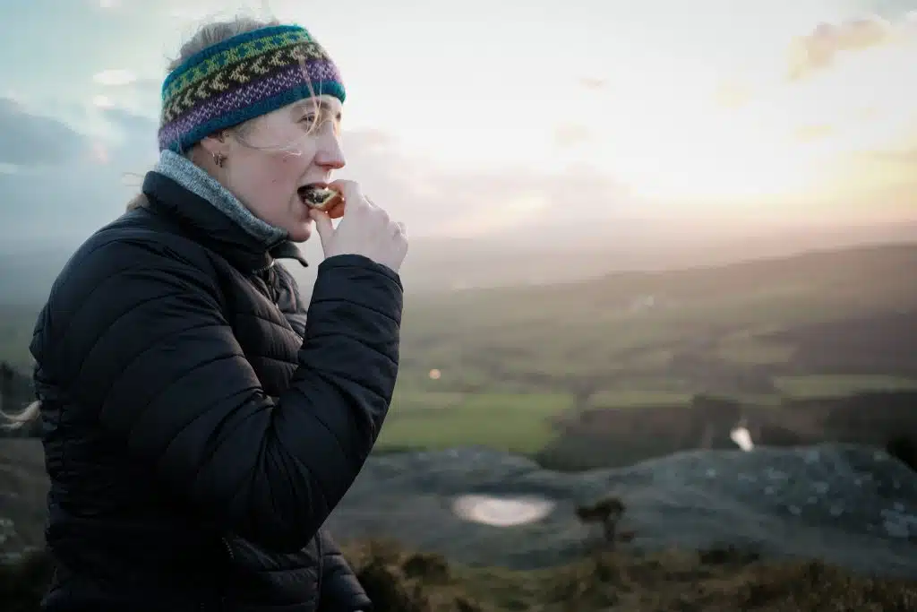 Girl wearing a vegan insulated jacket